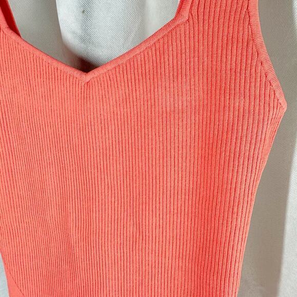 Rag & Bone Asher Ribbed Stretch Tank Size Large Coral Casual - Picture 3 of 9